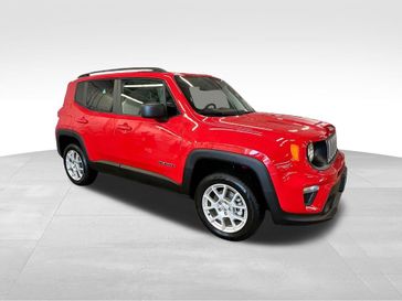 2023 Jeep Renegade Latitude 4x4 in a Colorado Red Clear Coat exterior color and Blackinterior. Sheridan Motors CDJR 307-218-2217 sheridanmotor.com 