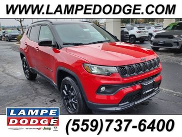 2024 Jeep Compass Latitude 4x4 in a Black Clear Coat exterior color and Blackinterior. Lampe Chrysler Dodge Jeep RAM 559-471-3085 pixelmotiondemo.com 