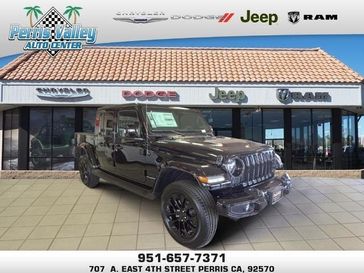 2023 Jeep Gladiator High Altitude 4x4 in a Black Clear Coat exterior color and Steel Gray/Global Blackinterior. Perris Valley Chrysler Dodge Jeep Ram 951-355-1970 perrisvalleydodgejeepchrysler.com 