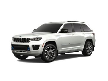 2023 Jeep Grand Cherokee Overland 4xe in a Bright White Clear Coat exterior color and Global Blackinterior. Victor Chrysler Dodge Jeep Ram 585-236-4391 victorcdjr.com 