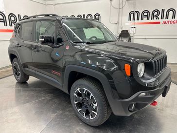 2023 Jeep Renegade Trailhawk 4x4 in a Black Clear Coat exterior color and Blackinterior. Marina Auto Group (855) 564-8688 marinaautogroup.com 