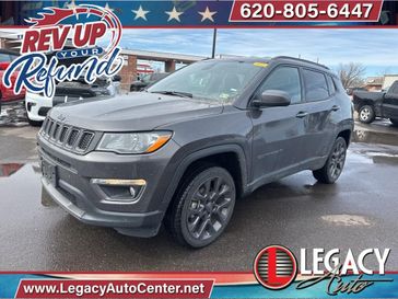 2021 Jeep Compass 80th Special Edition in a Granite Crystal Metallic Clear Coat exterior color and Blackinterior. Legacy Auto Center 620-315-9264 legacyautocenter.net 