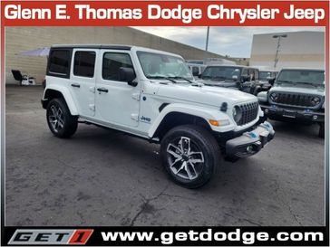 2024 Jeep Wrangler 4-door Sport S 4xe in a Bright White Clear Coat exterior color and Blackinterior. Glenn E Thomas 100 Years Of Excellence (866) 340-5075 getdodge.com 