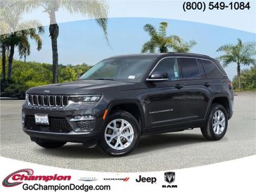 Used 2023 Jeep Grand Cherokee Limited 4x2 in a Rocky Mountain Pearl Coat exterior color and Global Blackinterior. Champion Alfa Romeo 562-454-0632 championalfaromeo.com 