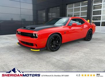 2023 Dodge Challenger SRT Hellcat Jailbreak in a Go Mango exterior color and Blackinterior. Sheridan Motors Auto (307) 218-2217 sheridanmotors.com 
