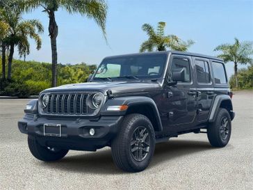 New 2026 Jeep Wrangler 4-door Sport S in a Granite Crystal Metallic Clear Coat exterior color and Blackinterior. Southbay Chrysler Jeep Dodge Ram (424) 404-5521 pixelmotiondemo.com 