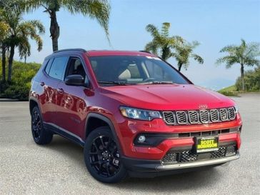 New 2026 Jeep Compass Latitude in a Red exterior color and Blackinterior. Southbay Chrysler Jeep Dodge Ram (424) 404-5521 pixelmotiondemo.com 