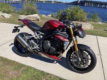 2024 Triumph Speed Triple 1200 RS in a CARNIVAL RED exterior color. Euro Cycles of Daytona 386-257-2269 eurocyclesofdaytona.com 