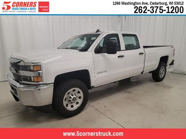 2019 Chevrolet Silverado 3500HD Work Truck in a Summit White exterior color and Dark Ash/Jet Blackinterior. 5 Corners Dodge Chrysler Jeep 262-228-4109 5cornersdodgechryslerjeep.net 