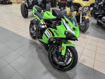 USED 2025 KAWASAKI NINJA ZX6R KRT EDITION LIME GREEN AND EBONY AND PEARL BLIZZARD WHITE 