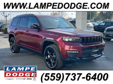 2024 Jeep Grand Cherokee L Limited 4x4 in a Velvet Red Pearl Coat exterior color and Global Blackinterior. Lampe Chrysler Dodge Jeep RAM 559-471-3085 pixelmotiondemo.com 