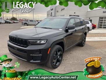 2025 Jeep Grand Cherokee L Limited 4x4 in a Diamond Black Crystal Pearl Coat exterior color and Global Blackinterior. Legacy Auto Center 620-315-9264 legacyautocenter.net 