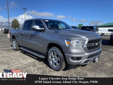 2024 RAM 1500 Big Horn Crew Cab 4x4 6'4' Box in a Billet Silver Metallic Clear Coat exterior color and Blackinterior. Legacy Chrysler Jeep Dodge RAM 541-663-4885 legacychryslerjeepdodgeram.com 