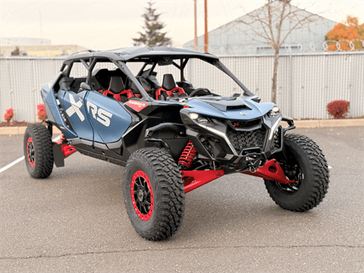 2025 Can-Am MAVERICK R MAX X RS WITH SMARTSHOX 999T DCT DUSTY NAVY AND LEGION RED 