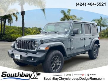 New 2026 Jeep Wrangler 4-door Sport S in a Anvil Clear Coat exterior color and Blackinterior. Southbay Chrysler Jeep Dodge Ram (424) 404-5521 pixelmotiondemo.com 