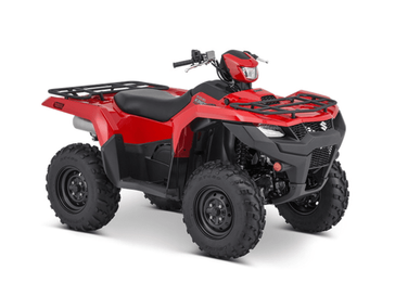2023 Suzuki KingQuad 750 in a Red exterior color. New England Powersports 978 338-8990 pixelmotiondemo.com 