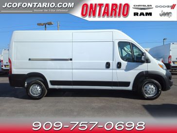2023 RAM Promaster 2500 Cargo Van High Roof 159' Wb in a Bright White Clear Coat exterior color and Blackinterior. Jeep Chrysler Dodge RAM FIAT of Ontario 909-757-0698 jcofontario.com 