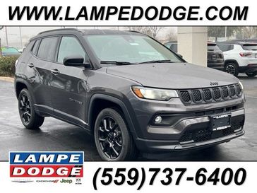 2024 Jeep Compass Latitude 4x4 in a Black Clear Coat exterior color and Blackinterior. Lampe Chrysler Dodge Jeep RAM 559-471-3085 pixelmotiondemo.com 