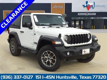 2024 Jeep Wrangler 2-door Sport S in a Bright White Clear Coat exterior color and Blackinterior. Wischnewsky Dodge 936-755-5310 wischnewskydodge.com 
