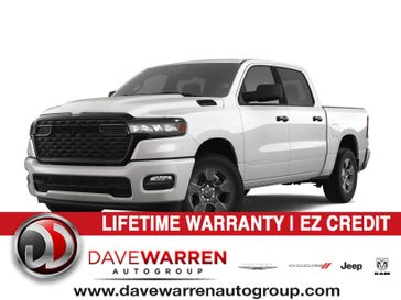 2025 RAM 1500 Tradesman Crew Cab 4x4 5'7' Box in a Bright White Clear Coat exterior color. Dave Warren Chrysler Dodge Jeep Ram (716) 708-1207 davewarrenchryslerdodgejeepram.com 