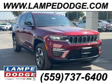 2024 Jeep Grand Cherokee 4xe in a Velvet Red Pearl Coat exterior color and Global Blackinterior. Lampe Chrysler Dodge Jeep RAM 559-471-3085 pixelmotiondemo.com 