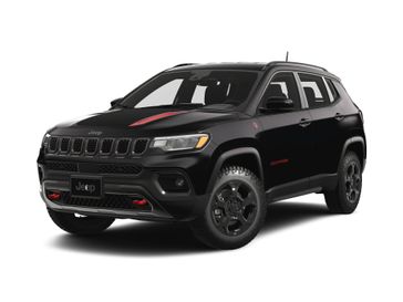 2024 Jeep Compass Trailhawk 4x4 in a Diamond Black Crystal Pearl Coat exterior color. Watson Benzie, LLC 231-383-7836 watsonchryslerdodgejeep.com 