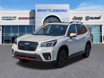 2021 Subaru Forester Sport in a Crystal White Pearl exterior color. Brattleboro CDJR 802-251-1111 brattleborocdjr.com 