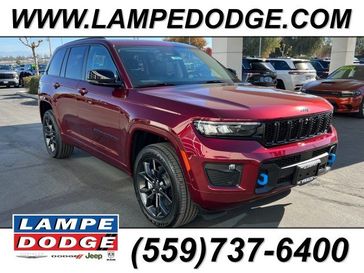 2024 Jeep Grand Cherokee Anniversary Edition 4xe in a Velvet Red Pearl Coat exterior color and Global Blackinterior. Lampe Chrysler Dodge Jeep RAM 559-471-3085 pixelmotiondemo.com 