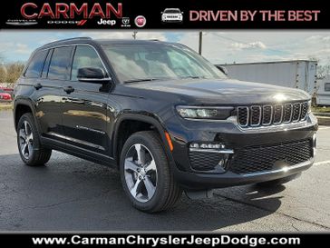 2024 Jeep Grand Cherokee 4xe in a Diamond Black Crystal Pearl Coat exterior color and Global Blackinterior. Carman Chrysler Jeep Dodge Ram 302-317-2378 carmanchryslerjeepdodge.com 