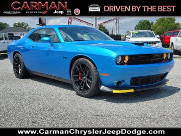 2023 Dodge Challenger R/T in a B5 Blue exterior color and Black - H7X9interior. Carman Chrysler Jeep Dodge Ram 302-317-2378 carmanchryslerjeepdodge.com 