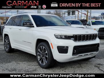 2024 Jeep Grand Cherokee Overland in a Bright White Clear Coat exterior color and Global Blackinterior. Carman Chrysler Jeep Dodge Ram 302-317-2378 carmanchryslerjeepdodge.com 