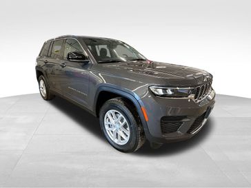 2024 Jeep Grand Cherokee Laredo X 4x4 in a Baltic Gray Metallic Clear Coat exterior color and Blackinterior. Sheridan Motors CDJR 307-218-2217 sheridanmotor.com 