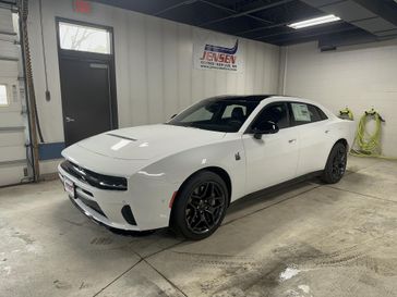 New 2026 Dodge Charger Scat Pack 4-door Awd in a White Knuckle exterior color and Blackinterior. Jensen Chrysler Dodge Jeep Ram 507-354-0542 jensenchryslerdodgejeepram.com 