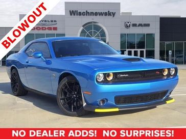 2023 Dodge Challenger R/T Scat Pack in a B5 Blue exterior color and Blackinterior. Wischnewsky Dodge 936-755-5310 wischnewskydodge.com 