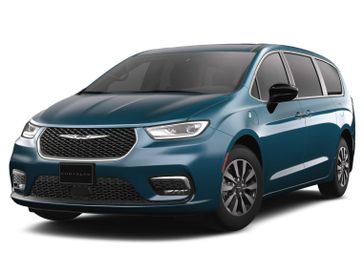 2024 Chrysler Pacifica Plug-in Hybrid Select in a Fathom Blue Pearl Coat exterior color and Black/Alloy/Blackinterior. McPeek's Chrysler Dodge Jeep Ram of Anaheim 888-861-6929 mcpeeksdodgeanaheim.com 