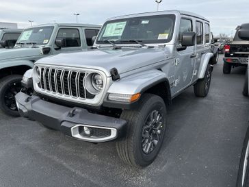 2024 Jeep Wrangler 4-door Sahara in a Silver Zynith Clear Coat exterior color and Blackinterior. Gupton Motors Inc 615-384-2886 guptonmotors.com 