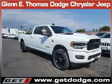 2024 RAM 3500 Laramie Crew Cab 4x4 8' Box in a Bright White Clear Coat exterior color and Blackinterior. Glenn E Thomas 100 Years Of Excellence (866) 340-5075 getdodge.com 