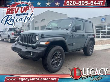 2024 Jeep Wrangler 2-door Sport S in a Anvil Clear Coat exterior color and Blackinterior. Legacy Auto Center 620-315-9264 legacyautocenter.net 