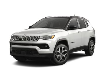 2025 Jeep Compass Limited 4x4 in a Bright White Clear Coat exterior color. Wilmington Auto Center Chrysler Dodge Jeep Ram (937) 556-6430 wilmingtonautocentercdjr.com 