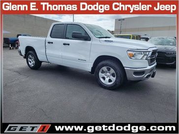 2024 RAM 1500 Big Horn Quad Cab 4x2 6'4' Box in a Bright White Clear Coat exterior color and Diesel Gray/Blackinterior. Glenn E Thomas 100 Years Of Excellence (866) 340-5075 getdodge.com 