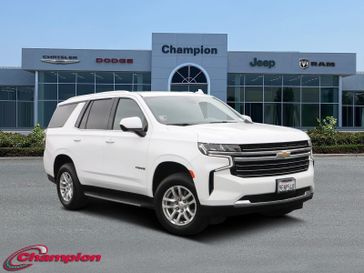 2021 Chevrolet Tahoe LT in a Summit White exterior color and Jet Blackinterior. Champion Chrysler Jeep Dodge Ram 800-549-1084 pixelmotiondemo.com 