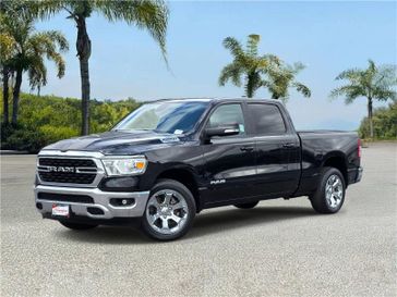 Used 2022 RAM 1500 Big Horn 4x2 Crew Cab 6'4 Box in a Diamond Black Crystal Pearl Coat exterior color and Blackinterior. Southbay Chrysler Jeep Dodge Ram (424) 404-5521 pixelmotiondemo.com 