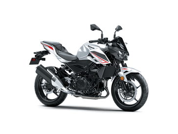 2023 Kawasaki Z400 in a White exterior color. New England Powersports 978 338-8990 pixelmotiondemo.com 