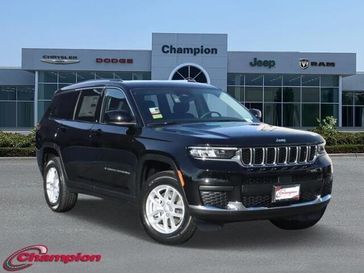 2024 Jeep Grand Cherokee L Laredo 4x2 in a Diamond Black Crystal Pearl Coat exterior color and CLOTHinterior. Champion Chrysler Jeep Dodge Ram 800-549-1084 pixelmotiondemo.com 