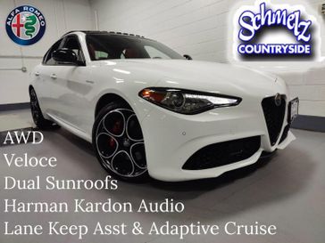 2022 Alfa Romeo Giulia Veloce in a Alfa White exterior color and Blackinterior. Schmelz Countryside Alfa Romeo (651) 867-3222 schmelzalfaromeo.com 