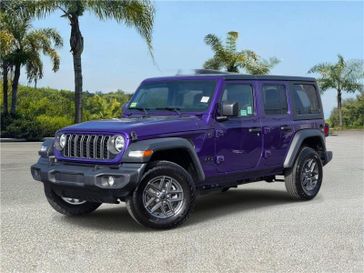 New 2026 Jeep Wrangler 4-door Sport in a Reign exterior color and Blackinterior. Southbay Chrysler Jeep Dodge Ram (424) 404-5521 pixelmotiondemo.com 