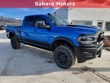 2024 RAM 2500 Power Wagon Crew Cab 4x4 6'4' Box in a Hydro Blue Pearl Coat exterior color and Blackinterior. Sahara Motors Inc 435-500-5052 saharamotorschryslerdodgejeep.com 