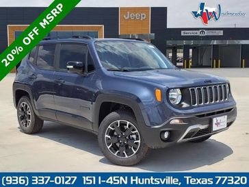 2023 Jeep Renegade Upland 4x4 in a Slate Blue Pearl Coat exterior color and Black/Bronzeinterior. Wischnewsky Dodge 936-755-5310 wischnewskydodge.com 