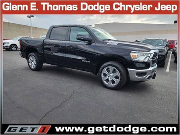 2024 RAM 1500 Big Horn Crew Cab 4x2 5'7' Box in a Diamond Black Crystal Pearl Coat exterior color and Diesel Gray/Blackinterior. Glenn E Thomas 100 Years Of Excellence (866) 340-5075 getdodge.com 
