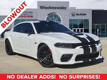 2023 Dodge Charger Scat Pack Widebody in a White Knuckle exterior color. Wischnewsky Dodge 936-755-5310 wischnewskydodge.com 